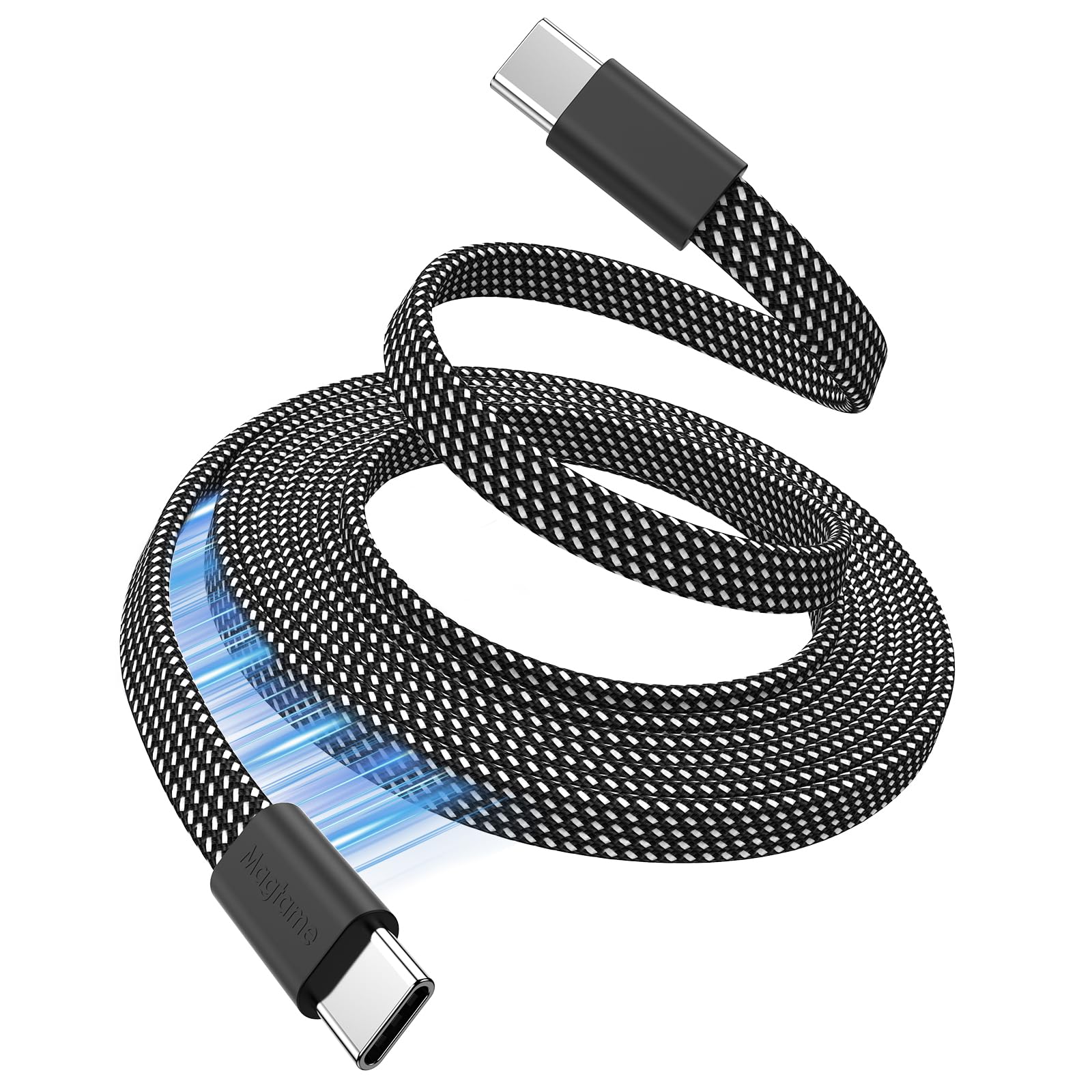 Magtame Magnetic USB C to USB C Cable – 5ft Coiled 60W Fast Charging