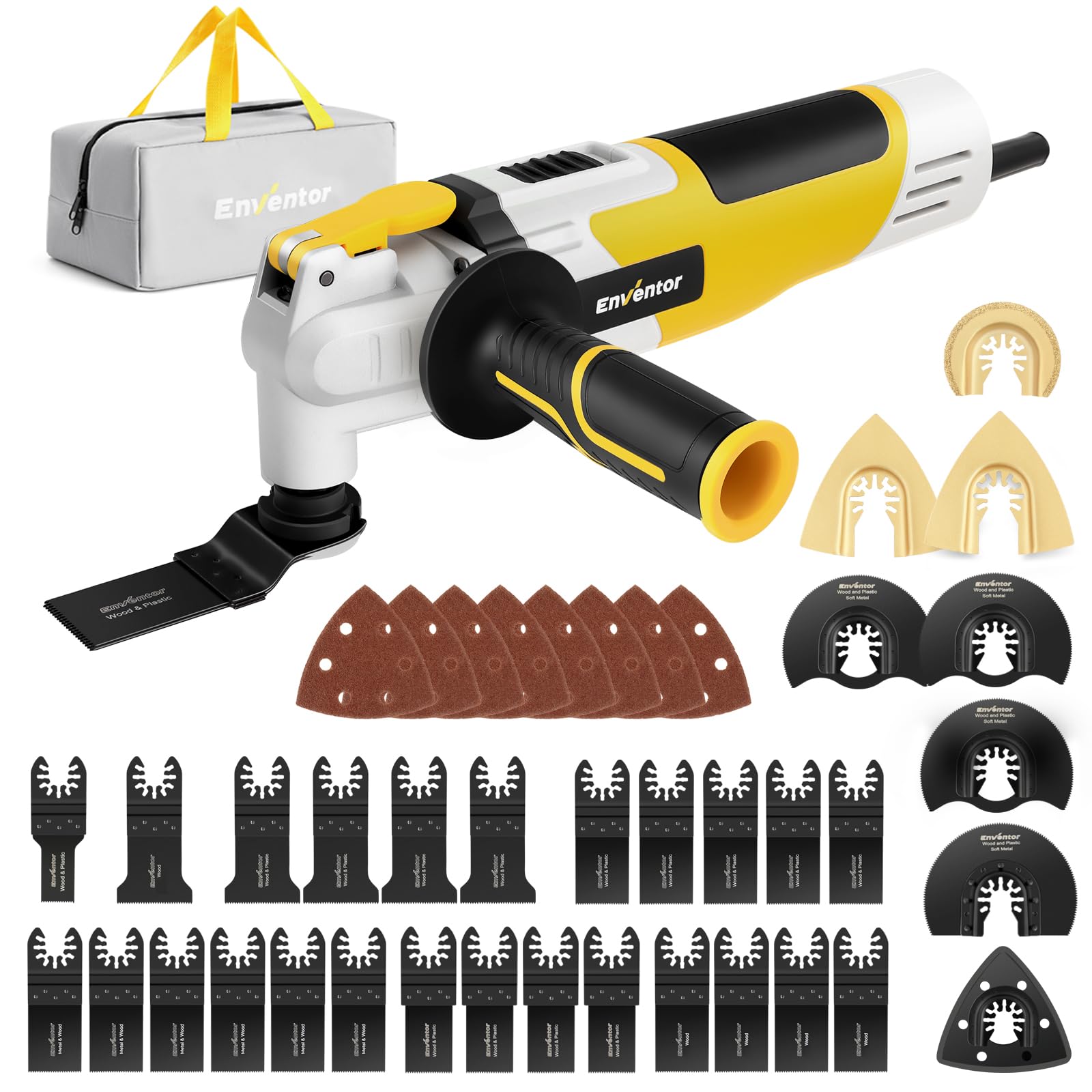 Enventor 280W Oscillating Multi Tool Kit - 6 Speeds with 43 Accessories