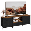 Forthcan TV Stand Cabinet, TV Unit with 5 Drawers, 140 cm, Black - image 1