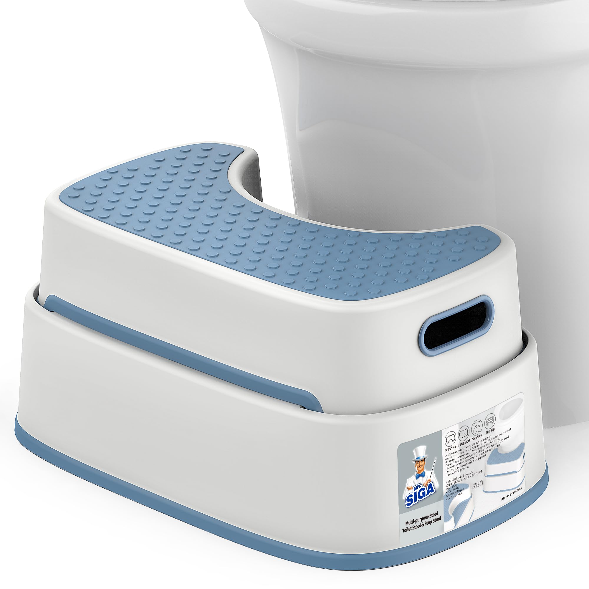 MR.SIGA Toilet Stool - Heavy Duty Squat Step for Adults and Toddlers