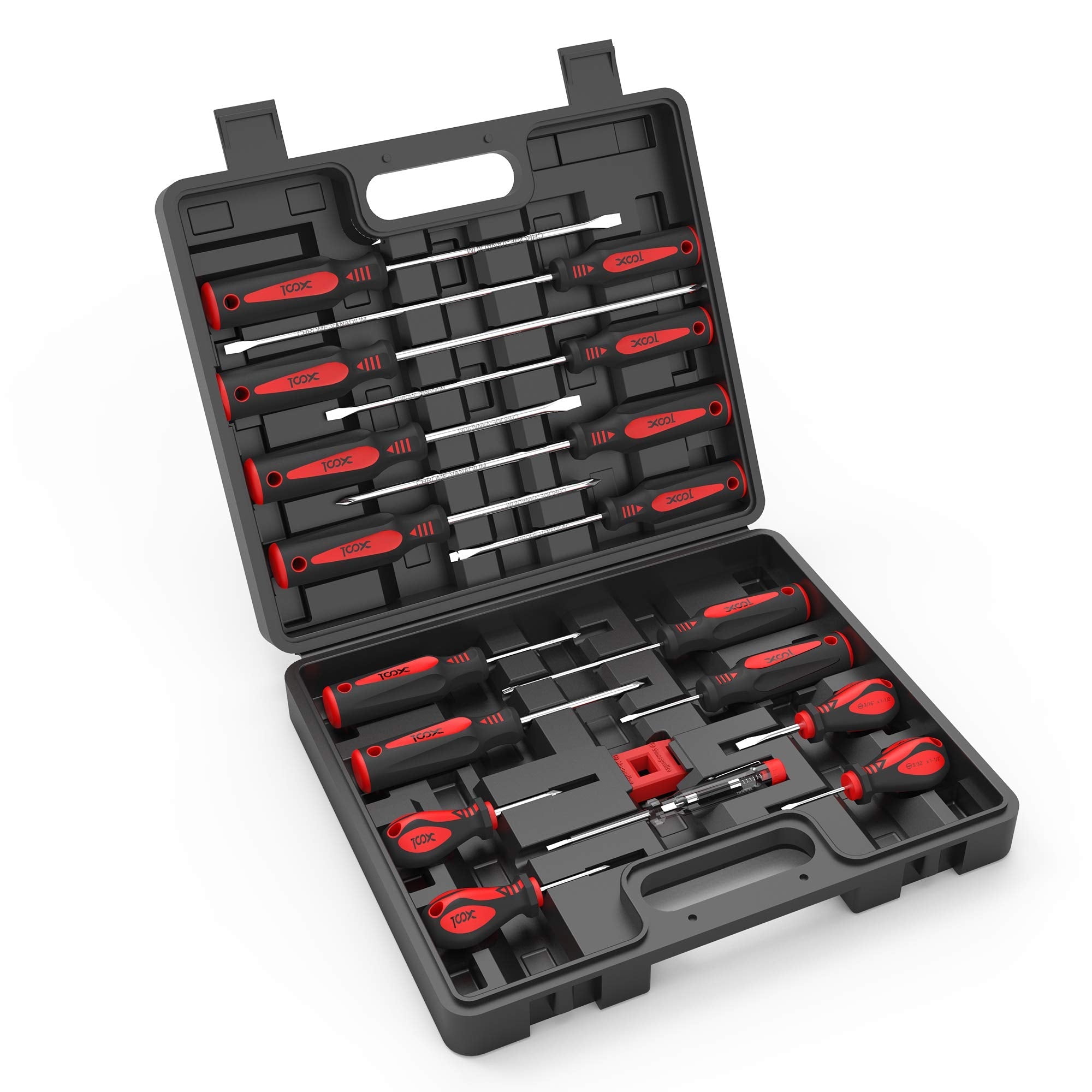 XOOL 18-Piece Magnetic Screwdriver Set with Case | Non-Slip Grip