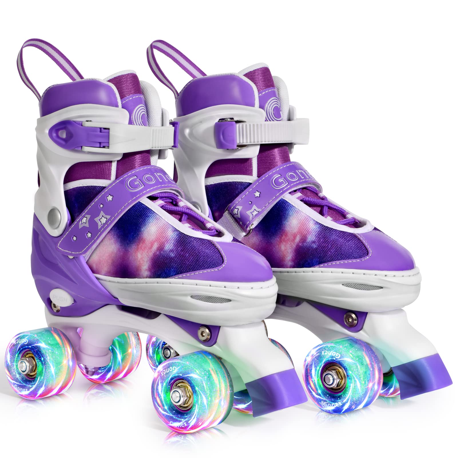 Gonex Adjustable Roller Skates | Light Up Quad Skates for Kids & Beginners