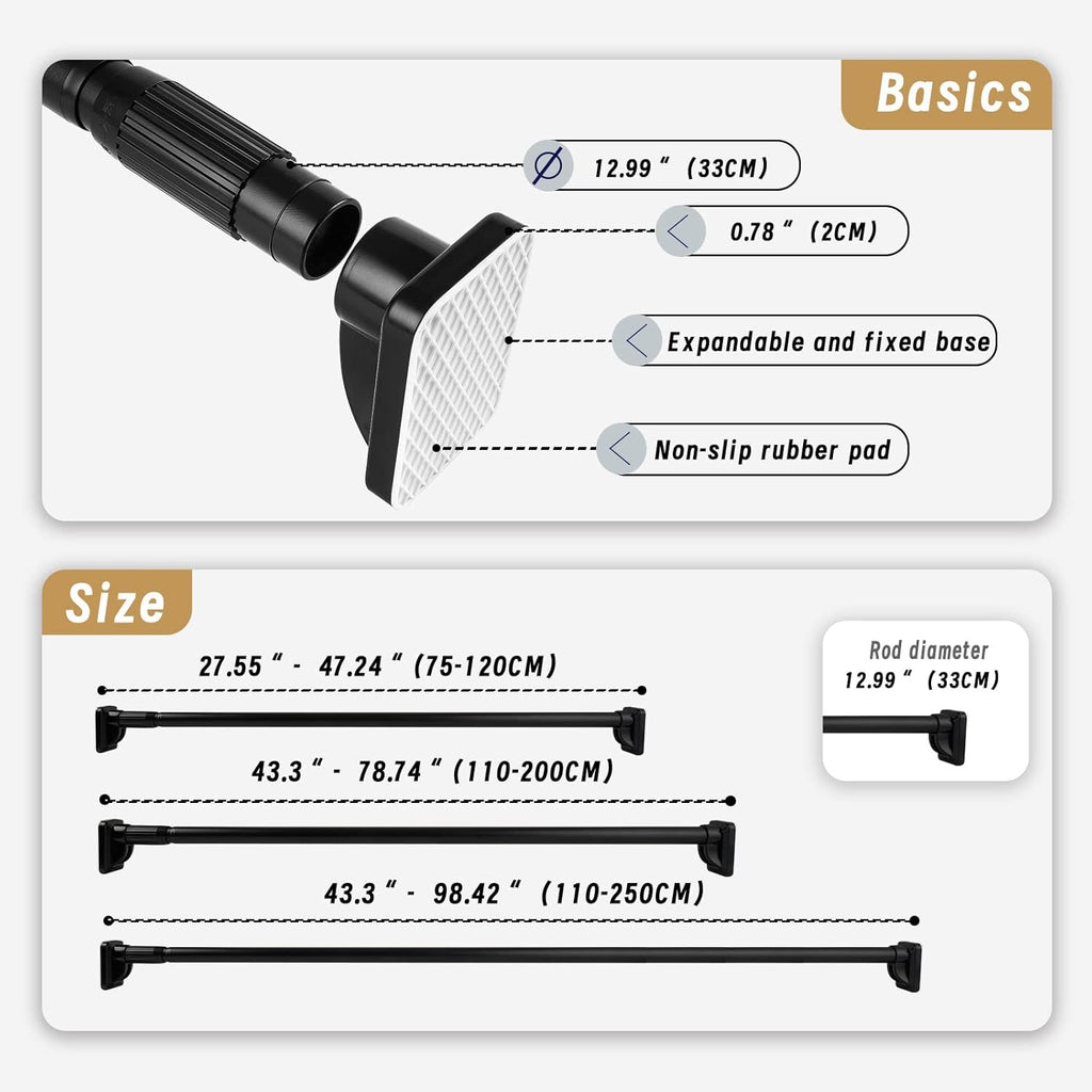 Massive Discounts Telescopic Shower Curtain Rod | 110-250cm Steel