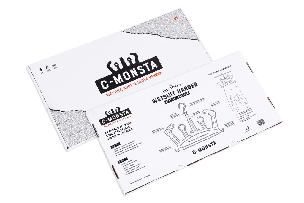 C-Monsta Wetsuit Hanger | Heavy Duty Recycled Plastic for Boots & Gloves