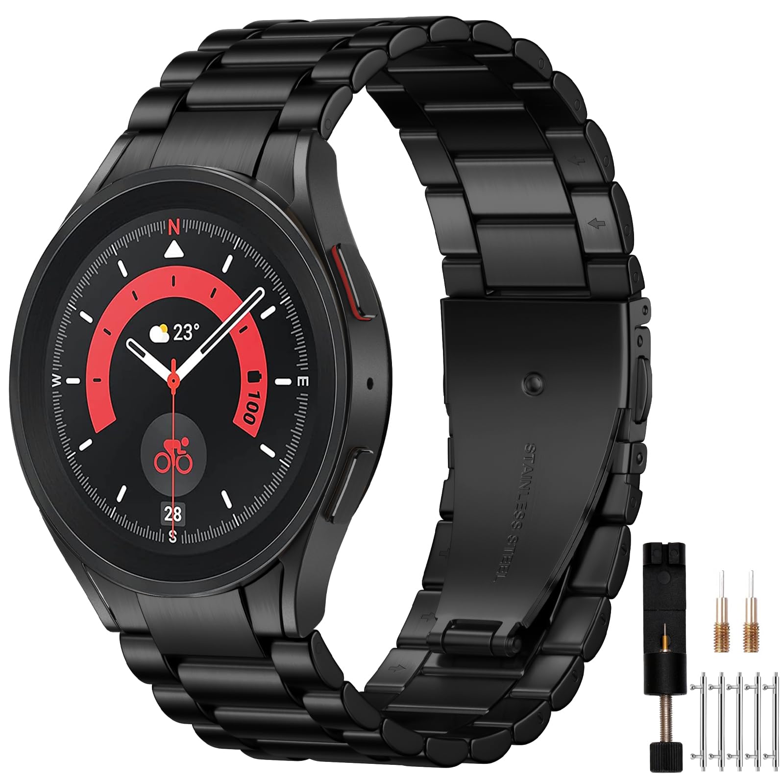 Mastten Stainless Steel Metal Watchband for Samsung Galaxy Watch 7/6/5/4