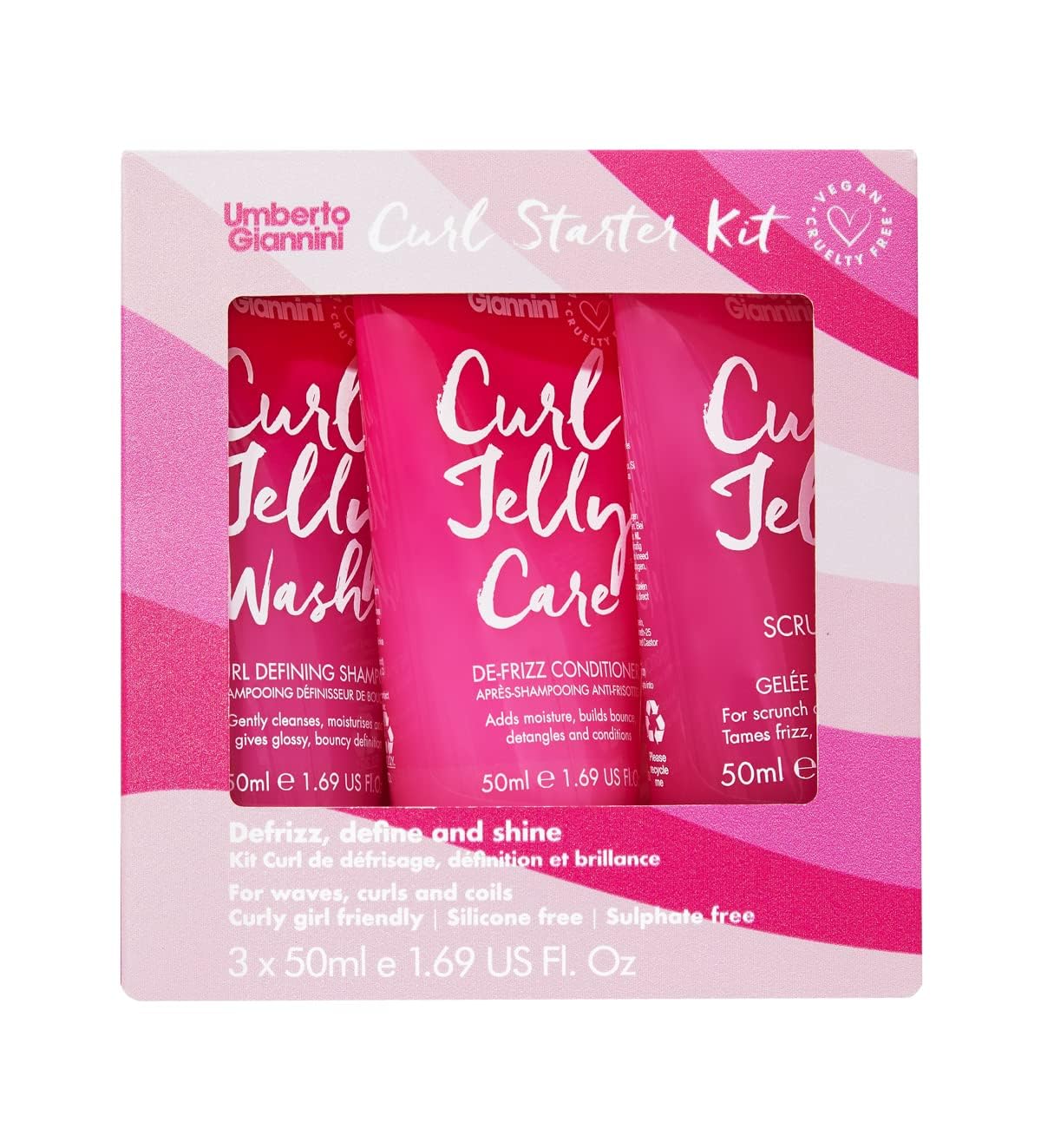 Umberto Giannini Curl Jelly Starter Kit | Vegan Hair Care Set for Curls
