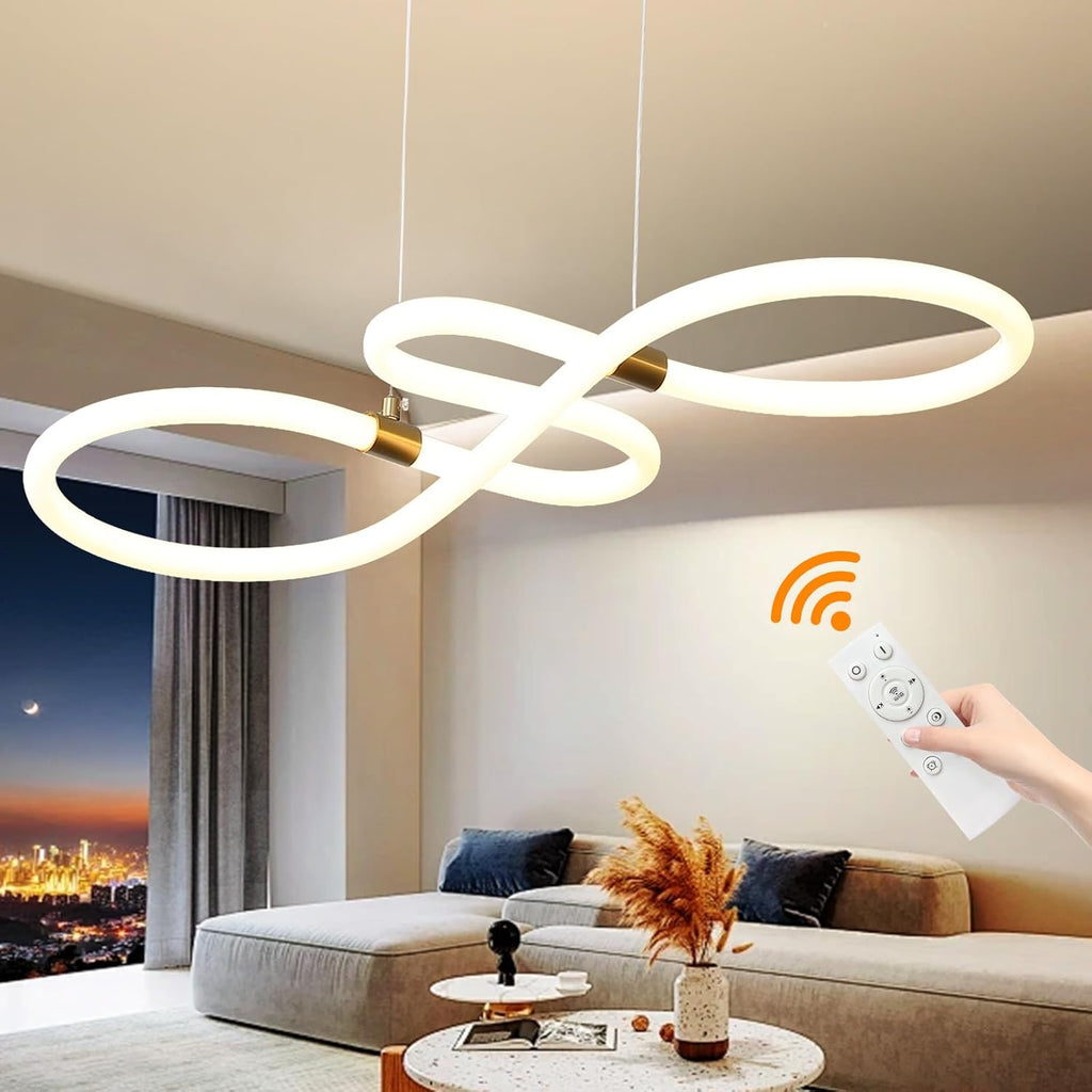 Mikeru Modern LED Pendant Light | Dimmable White Kitchen Island Lamp