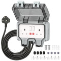 Desiretech IP66 Waterproof Outdoor Double Socket with 3m Cable