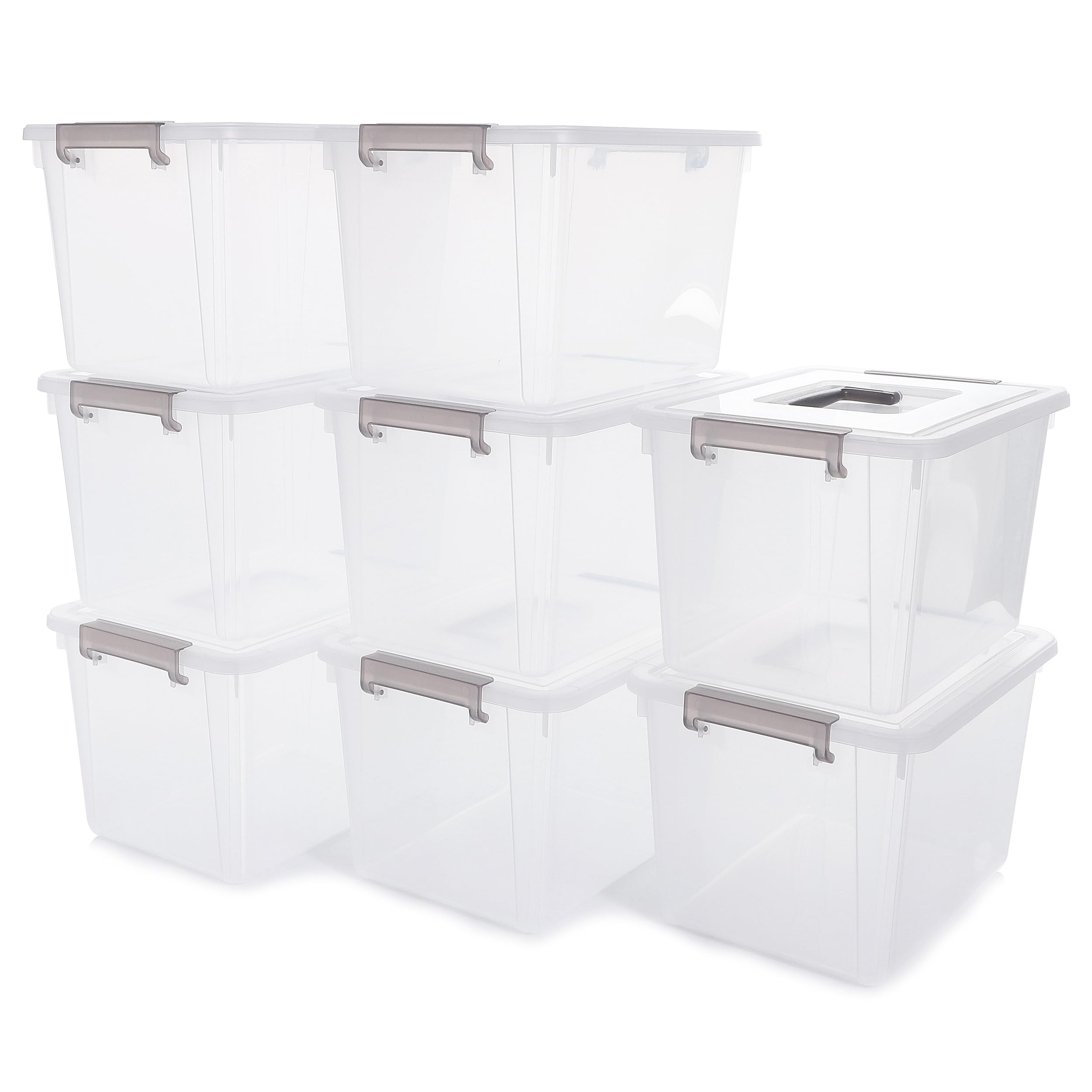 Citylife 8-Pack 5L Clear Plastic Storage Boxes with Lids and Handles