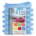 Hearth & Harbor Microfiber Cleaning Cloths | 12-Pack Blue Towels