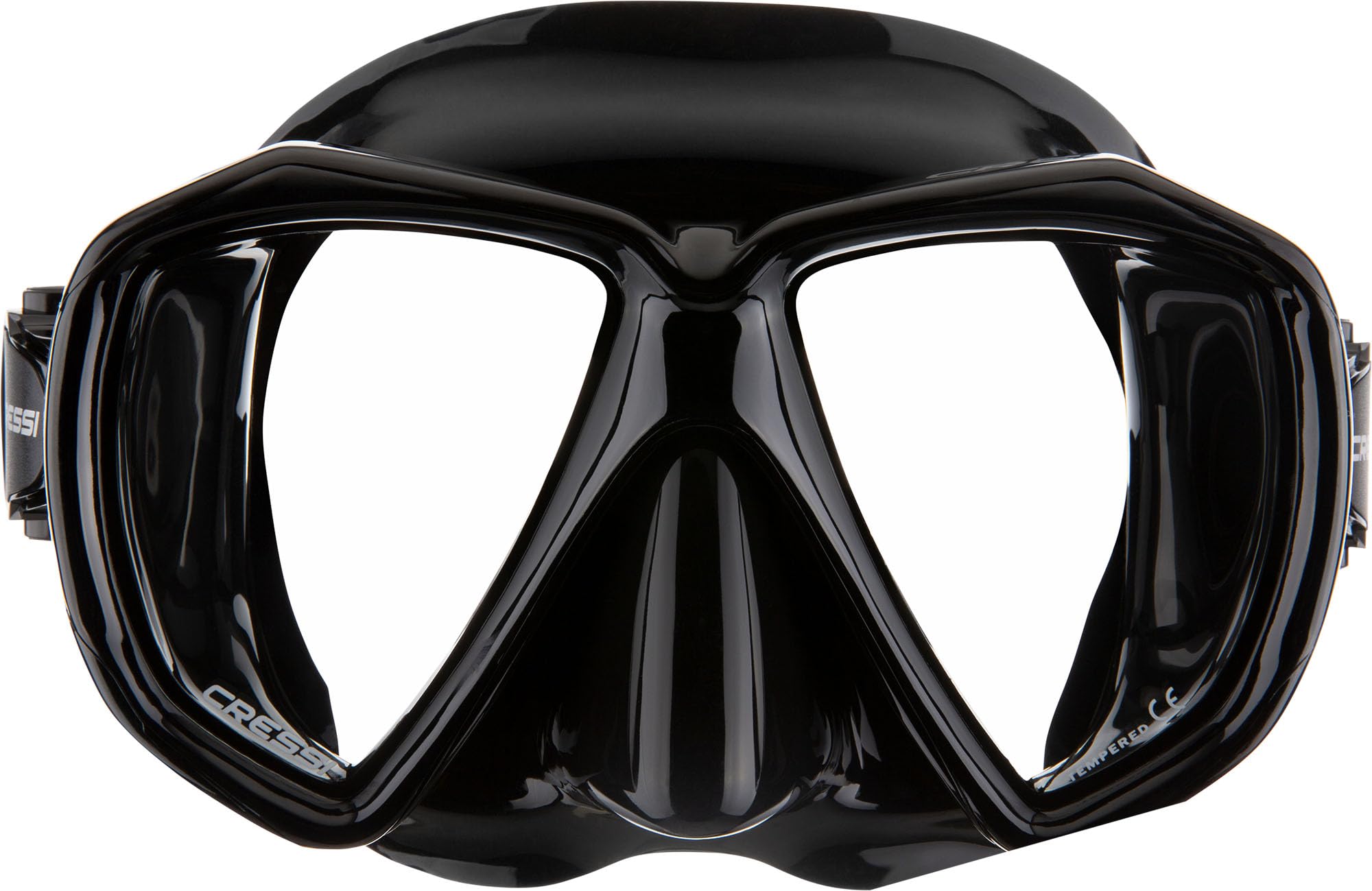 Cressi Ranger & Dry Snorkel Set - Adult Mask with Tempered Glass, Black
