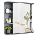 Pamapic Bathroom Mirror Cabinet | Wall Mounted Storage Unit - Grey