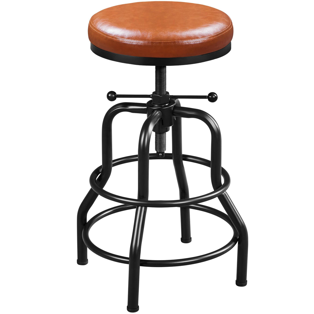 Yaheetech Rustic Round Adjustable Industrial Bar Stools, 1PCS Light Brown - image 1