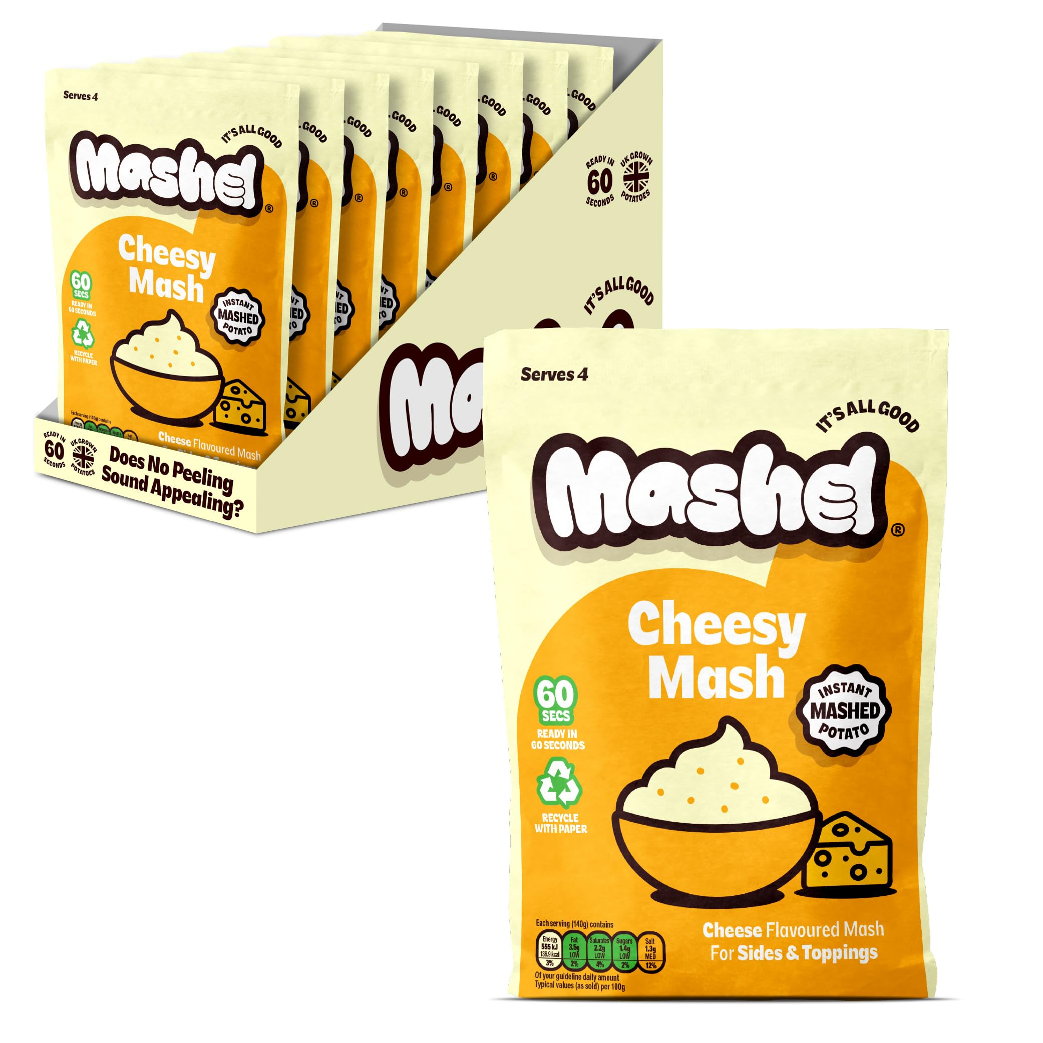 Cheesy Instant Mashed Potato Pouch – 8 x 140g (32 Servings)