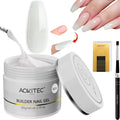Aokitec White Glitter Builder Gel Kit – 60g UV Hard Gel for Nail Extensions