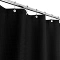 Jolof Store Waffle Weave Shower Curtain – Black Heavyweight Fabric