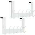 WEBI Over The Door Hook White - 2 Pack Towel Rack & Coat Hanger