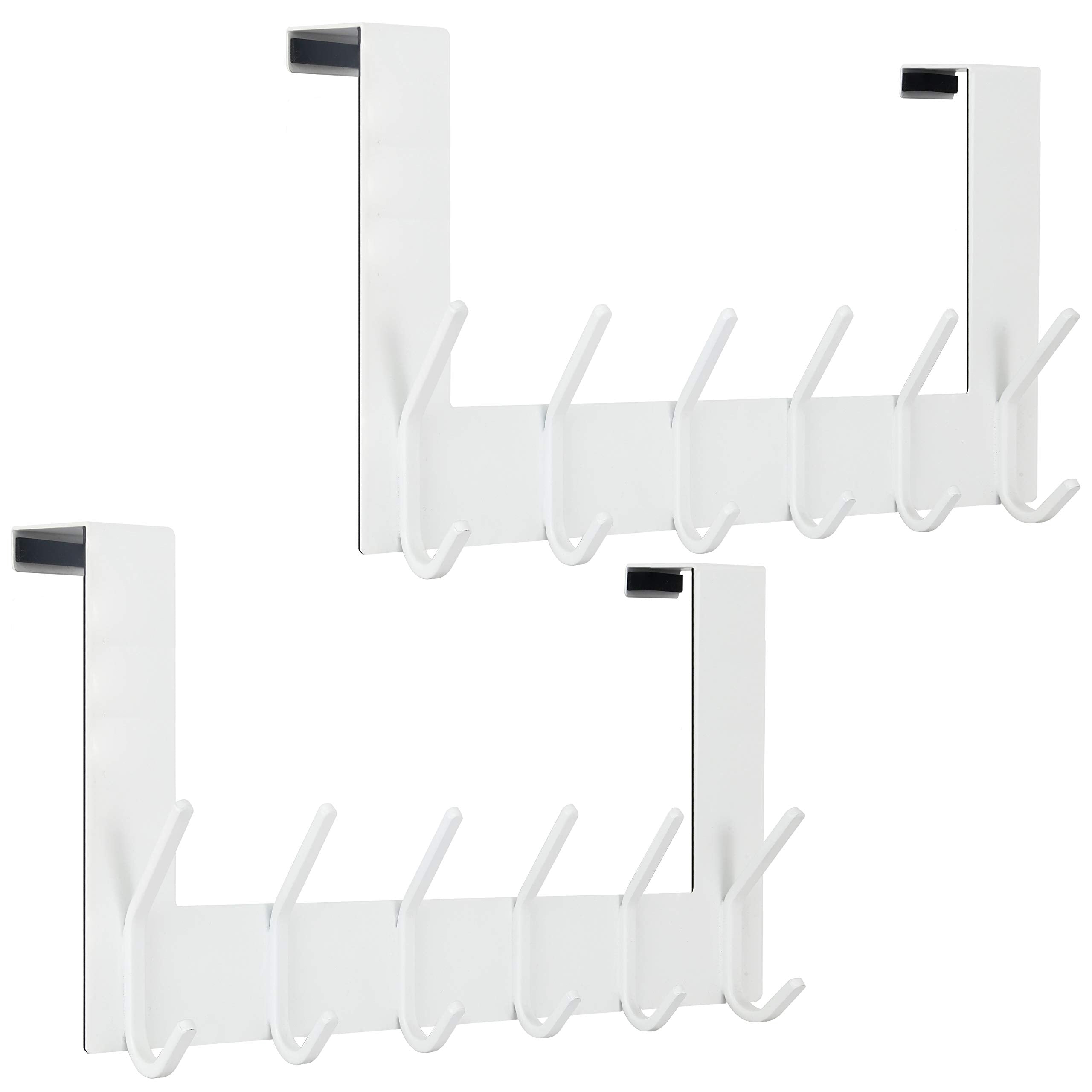 WEBI Over The Door Hook White - 2 Pack Towel Rack & Coat Hanger