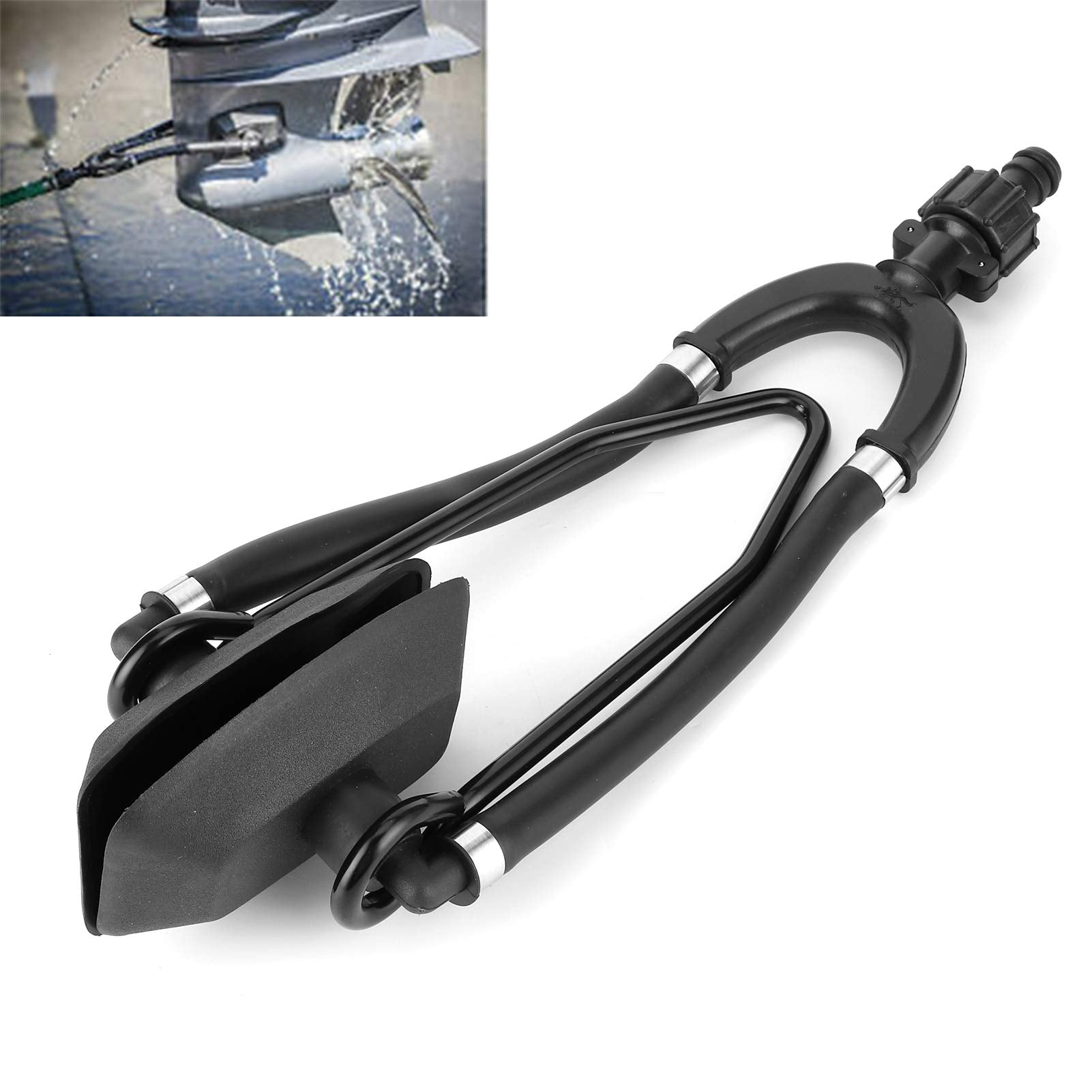 Qiilu Outboard Motor Water Flusher | Dual Feed Rectangular Ear Muffs