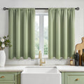 MRTREES Sage Green Waterproof Blackout Rod Pocket Curtains - 2 Panels