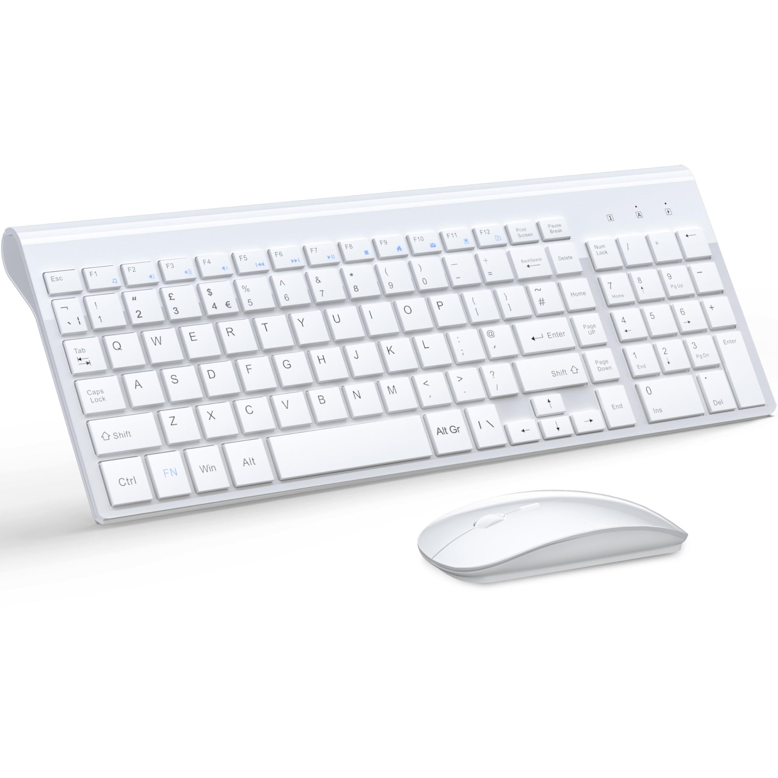 TopMate Wireless Keyboard and Mouse Combo – Ultra Slim Silent Set, White