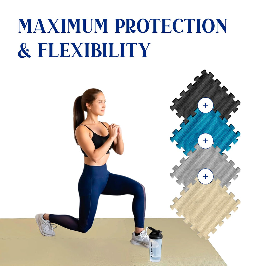 Ediesi EVA Foam Gym Floor Mats – 18 Piece Puzzle Exercise Mat Set