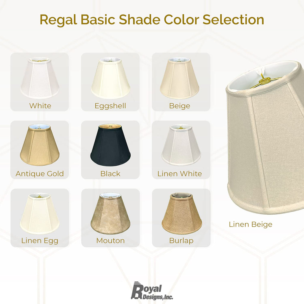 Royal Designs Deep Empire Burlap Lamp Shade | 9 x 16 x 12.25 Inch