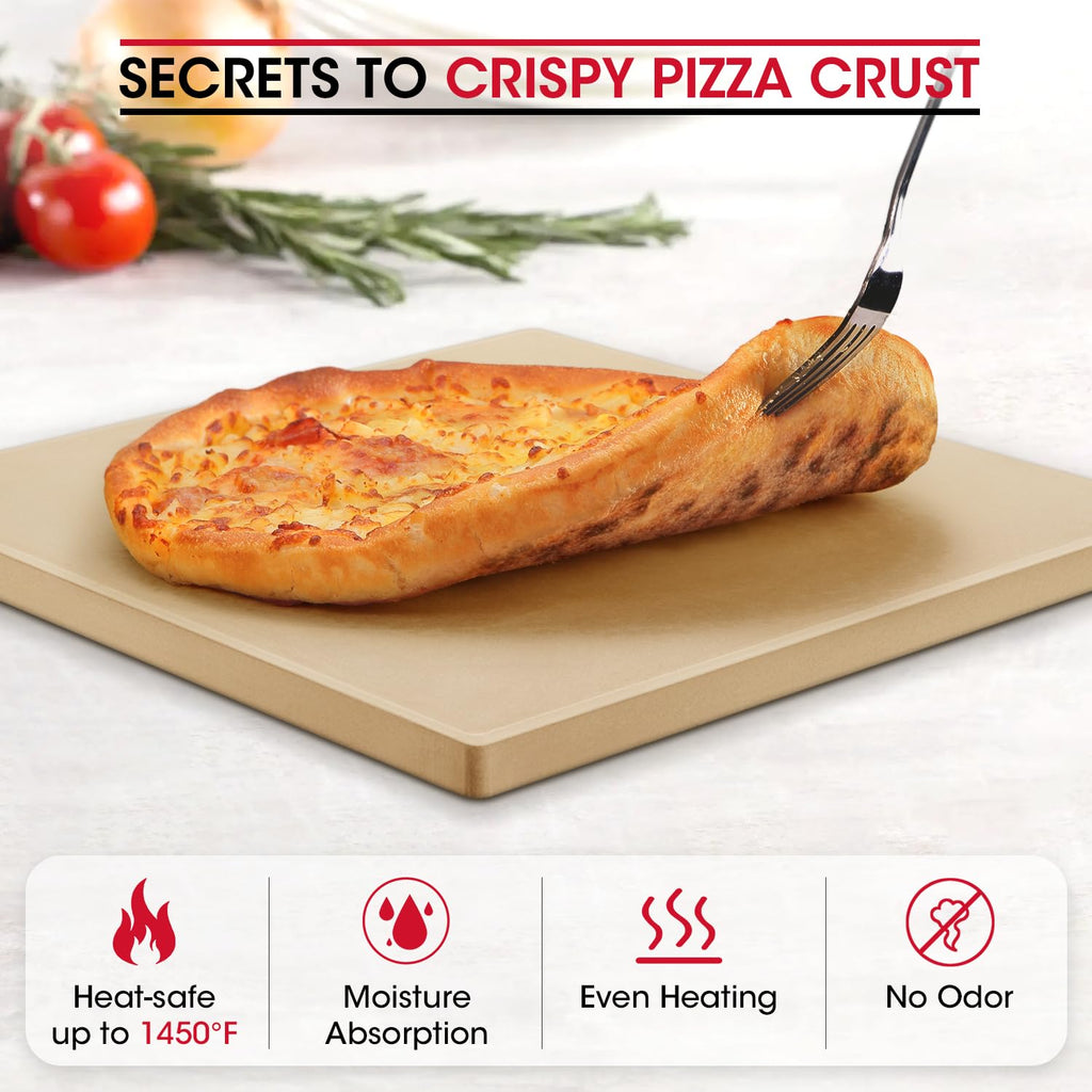 Unicook 33cm Square Pizza Stone | Heavy Duty Cordierite Baking Stone
