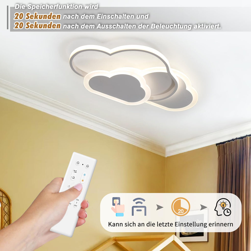 BLMYL Cloud LED Ceiling Light | 32W Dimmable Modern Lamp with Remote