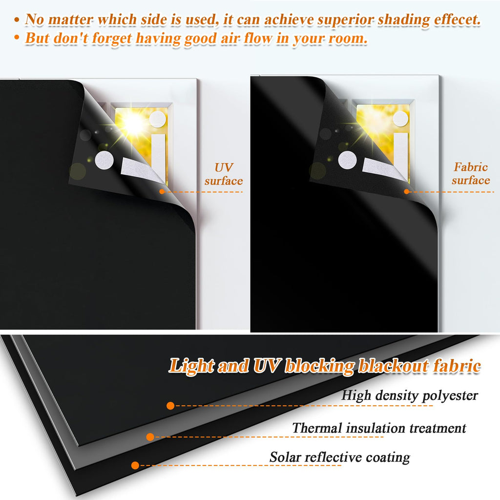 LUCMO 100% Blackout Blinds – No Drill Portable Window Shades for Nursery