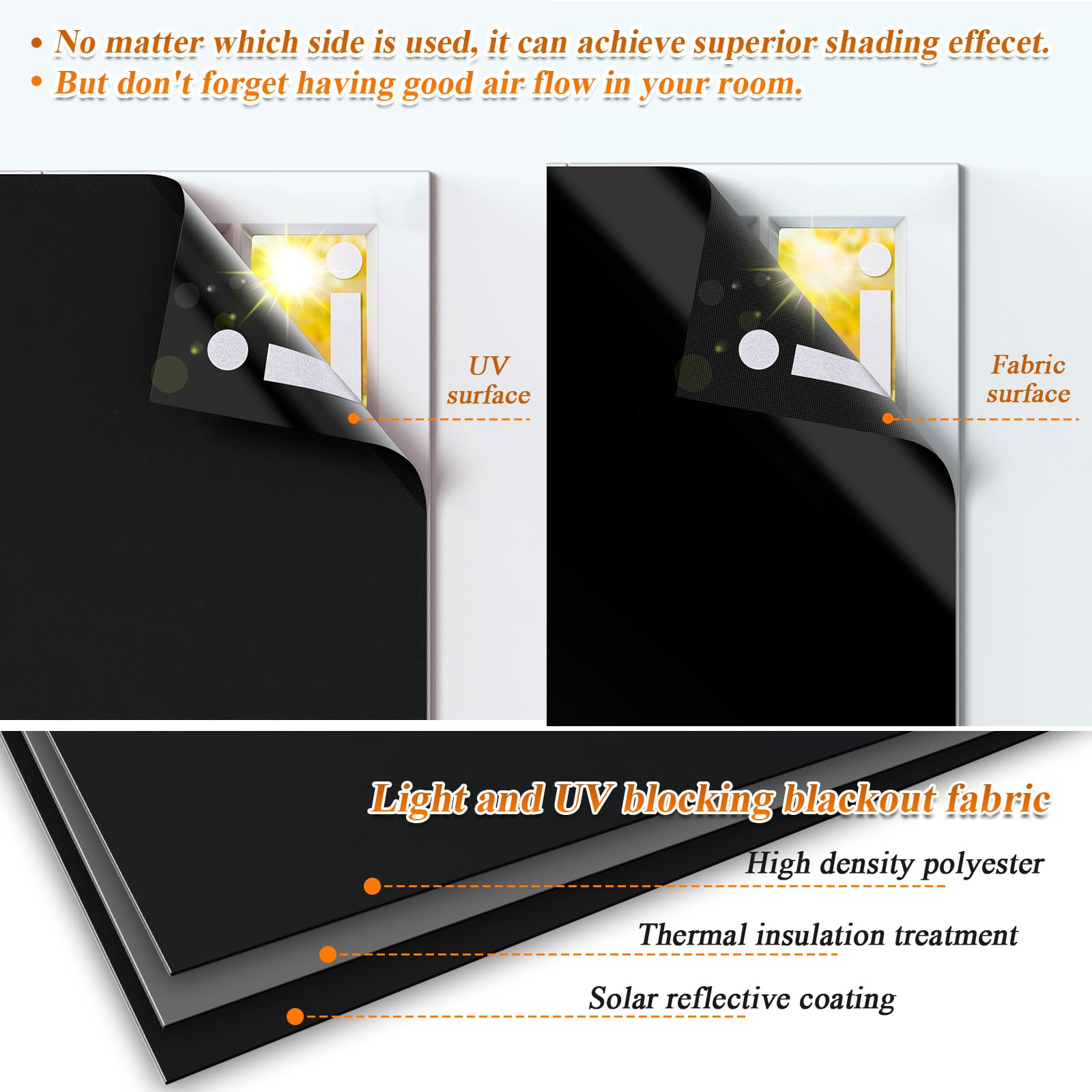 LUCMO 100% Blackout Blinds – No Drill Portable Window Shades for Nursery