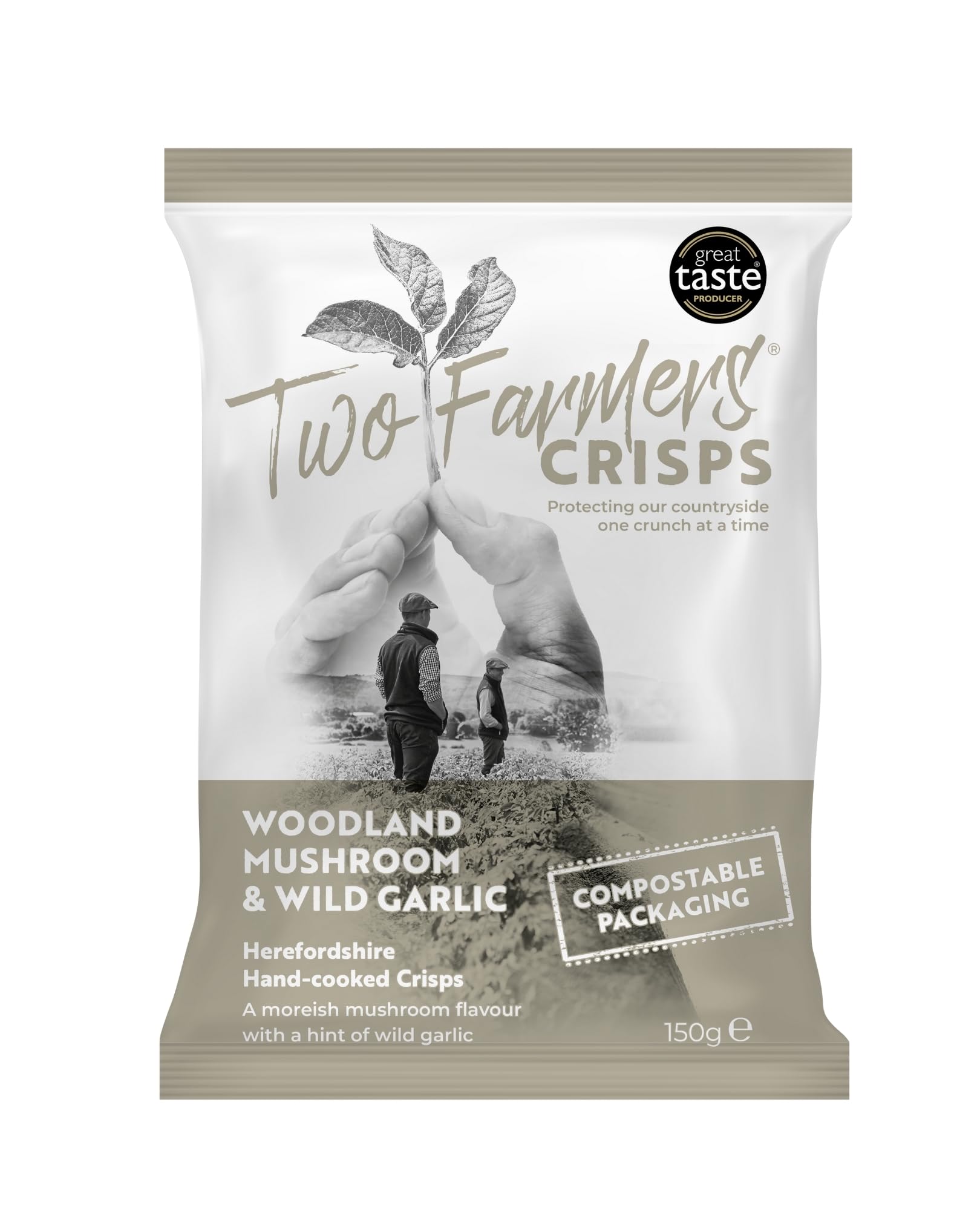 Two Farmers Mushroom & Wild Garlic Hand Cooked Crisps | 12 x 150g