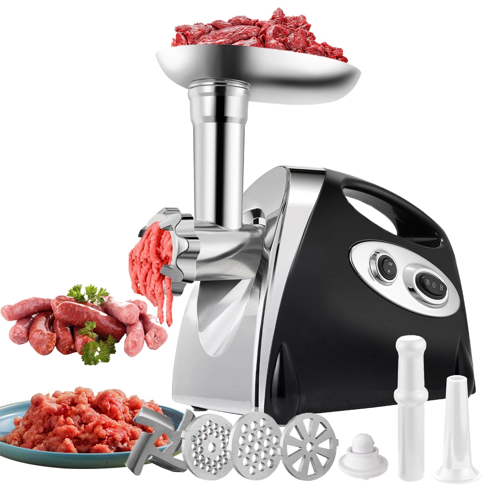 Mingfuxin 2800W Electric Meat Grinder | Sausage Stuffer with 3 Plates