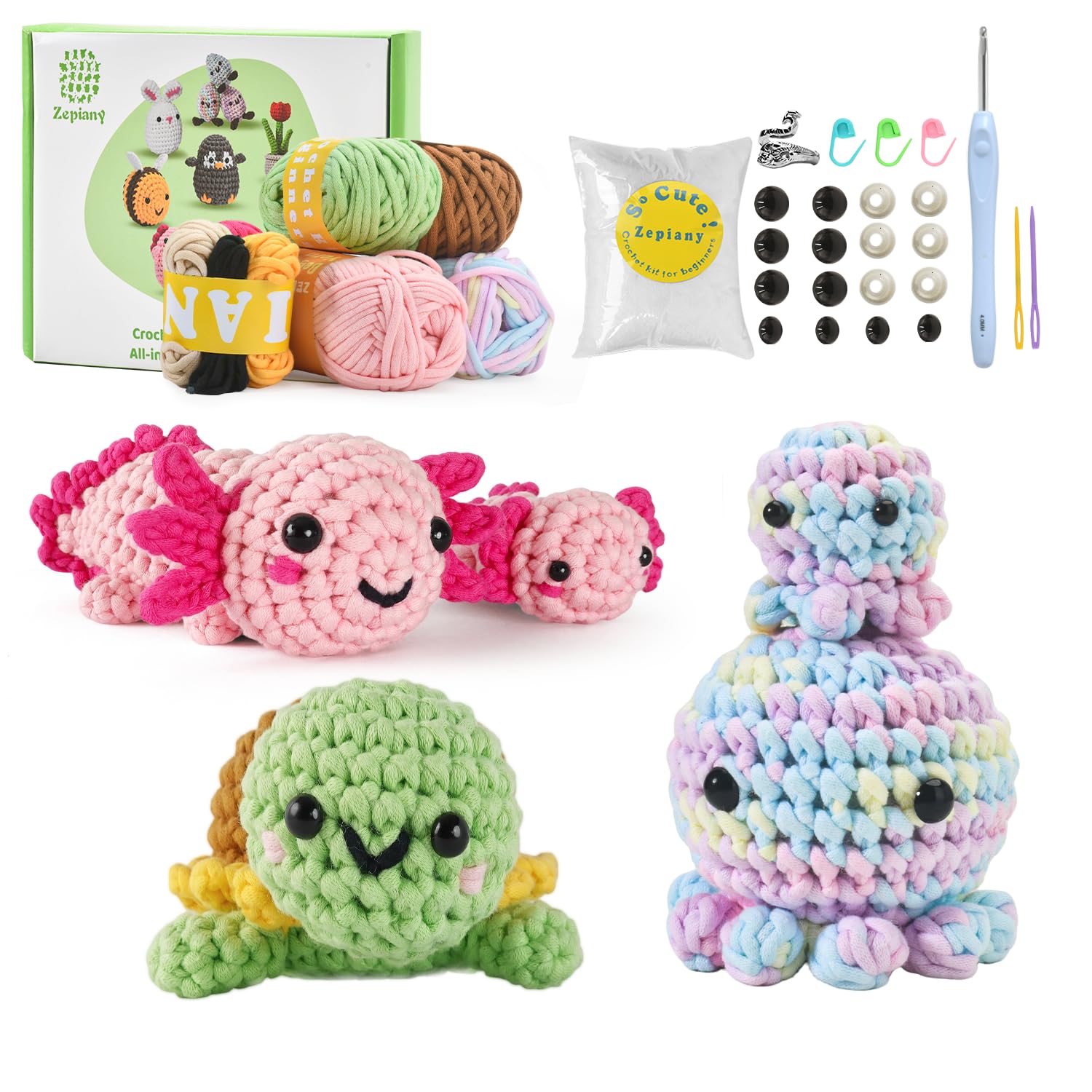 ElysiumEq Amigurumi Crochet Kit for Beginners with Video Tutorials