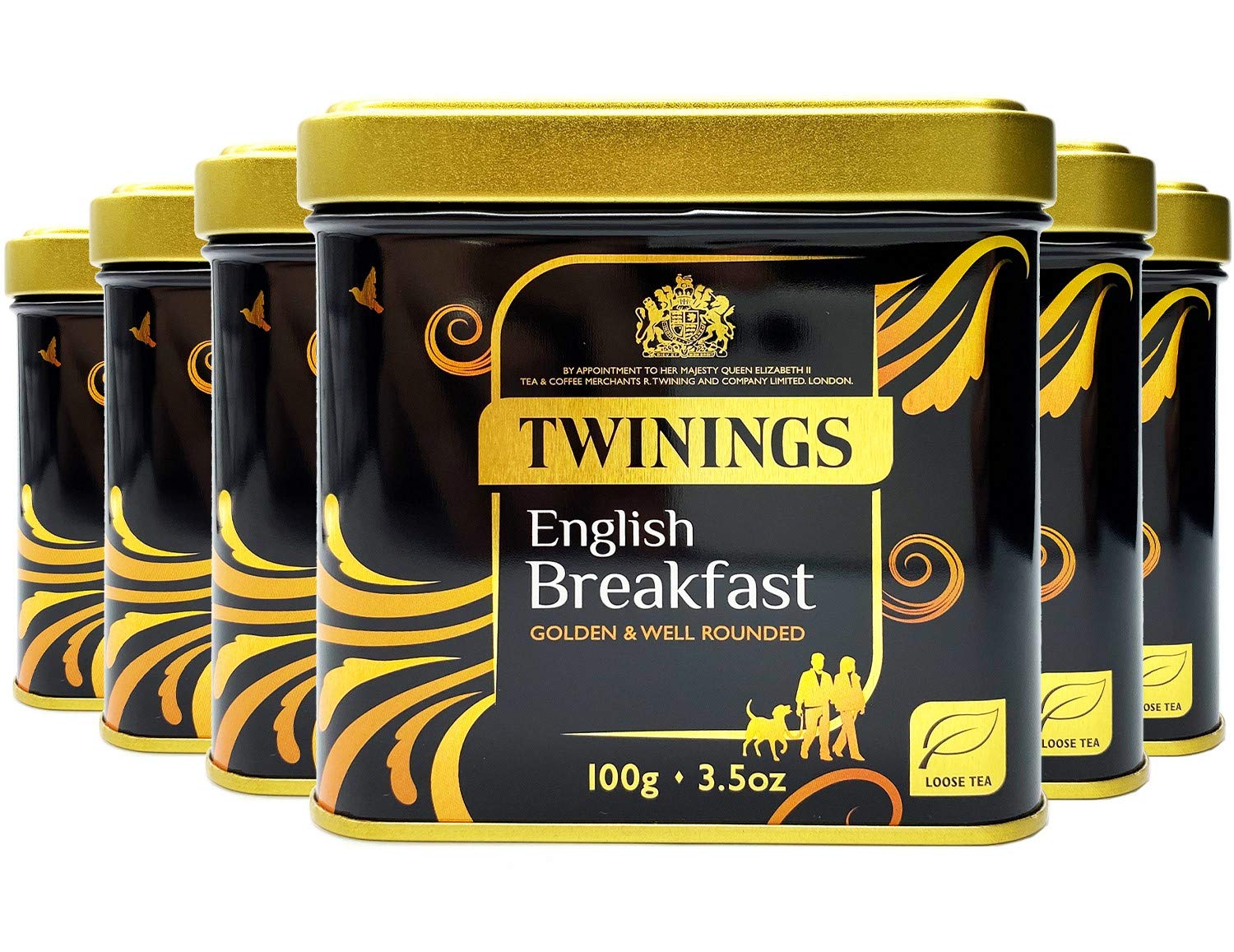 Twinings English Breakfast Loose Leaf Black Tea - 600g (6 x 100g Tins)
