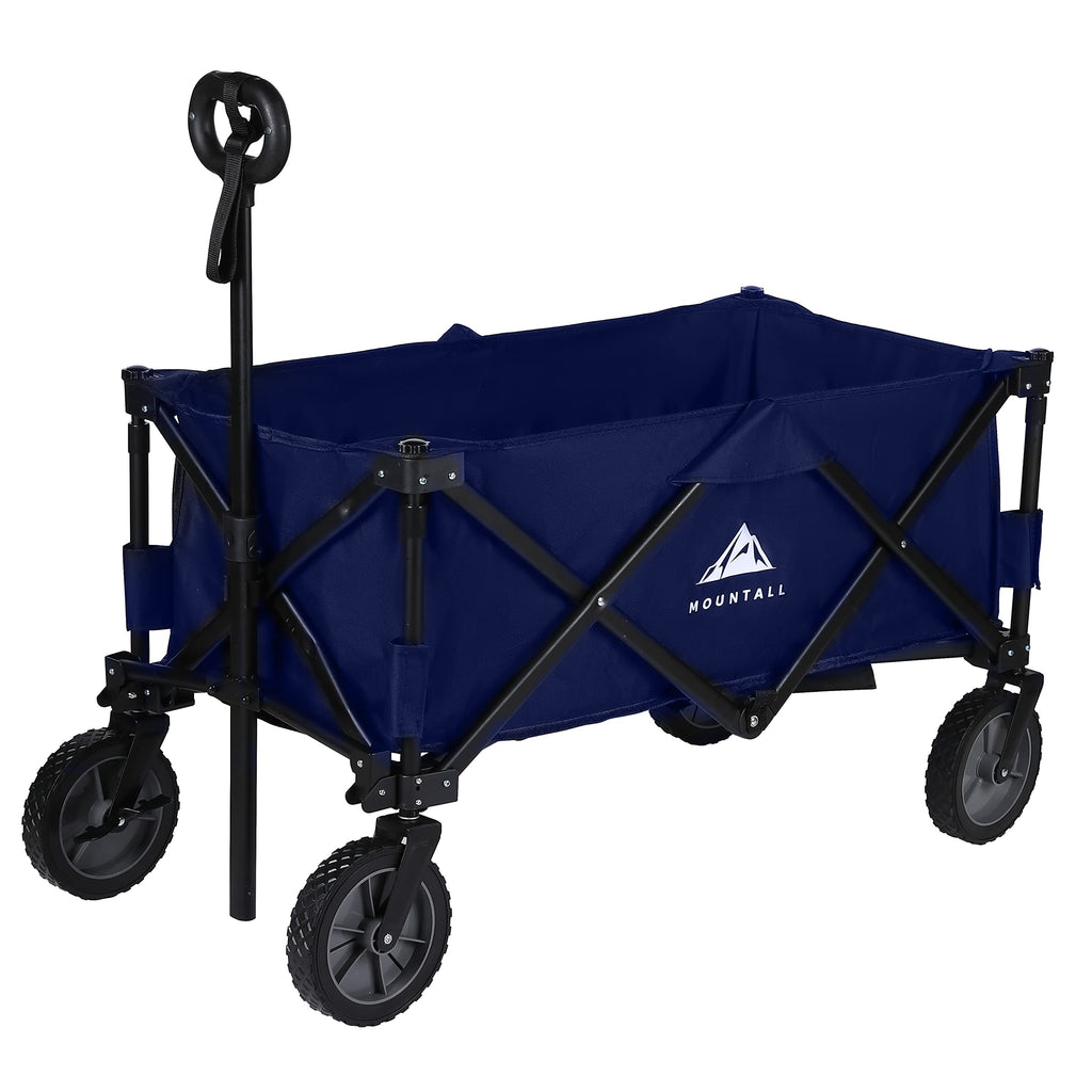 Collapsible Folding Utility Wagon | Portable Beach Cart - Navy