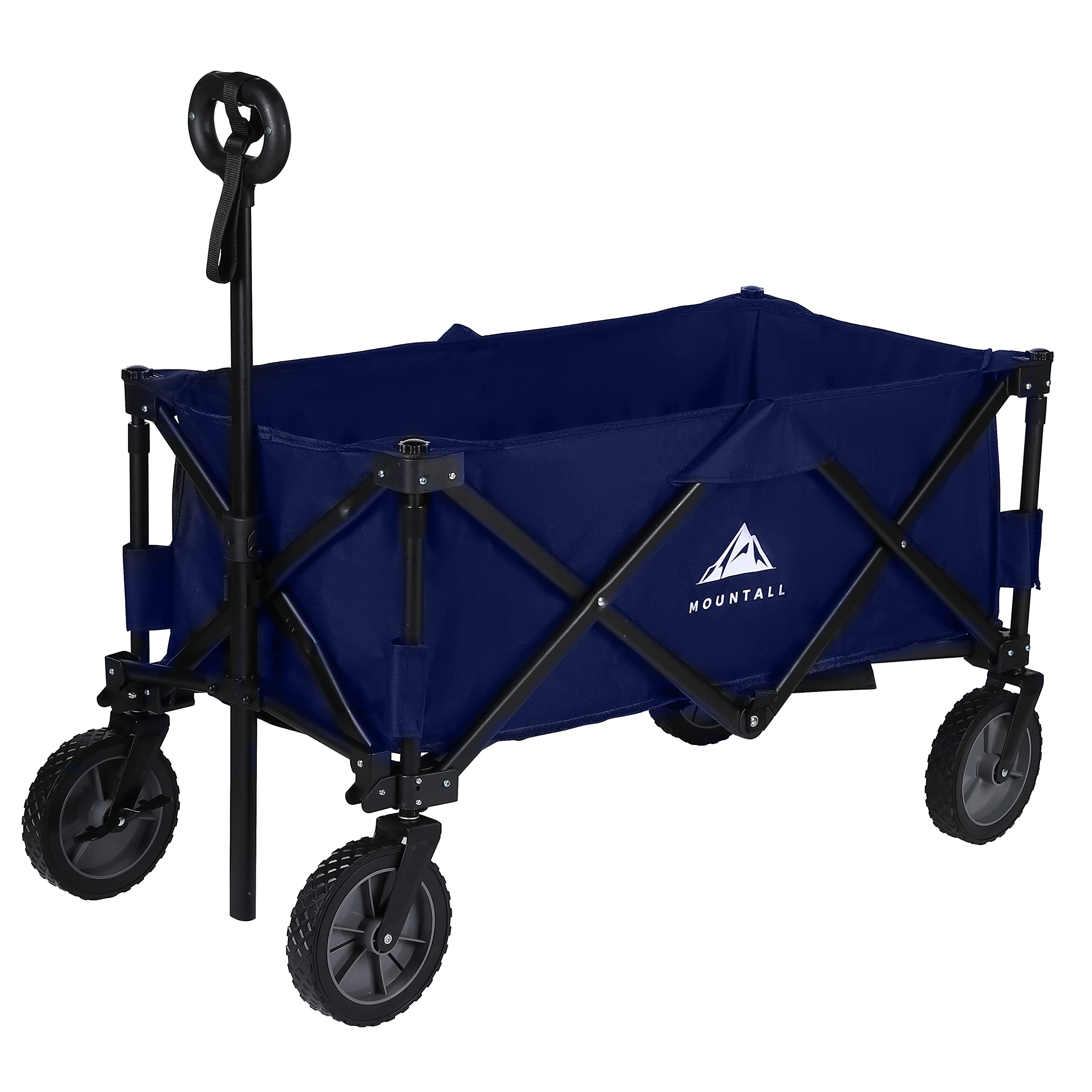 Collapsible Folding Utility Wagon | Portable Beach Cart - Navy