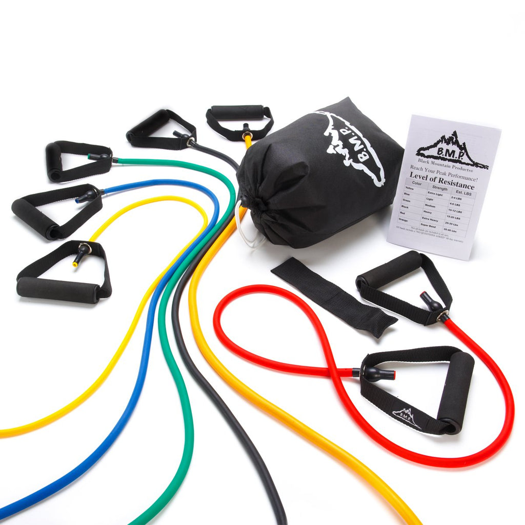 Black Mountain Products Resistance Band Set - 6 Levels with Handles