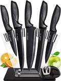 Home Hero 7-Piece Stainless Steel Kitchen Knife Set with Black Block