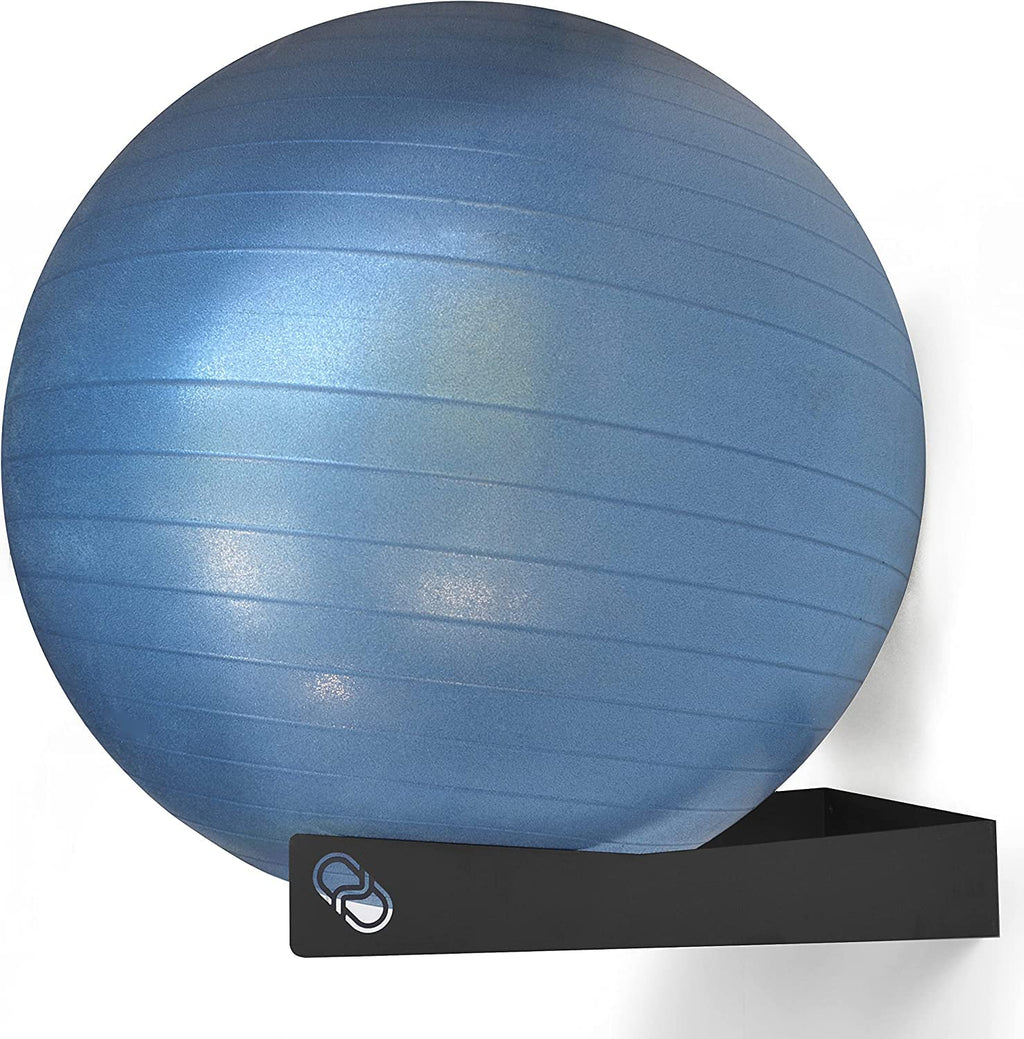 Meollo Steel Gym Ball Storage Rack - Pack of 2 Wall Mounts, Black