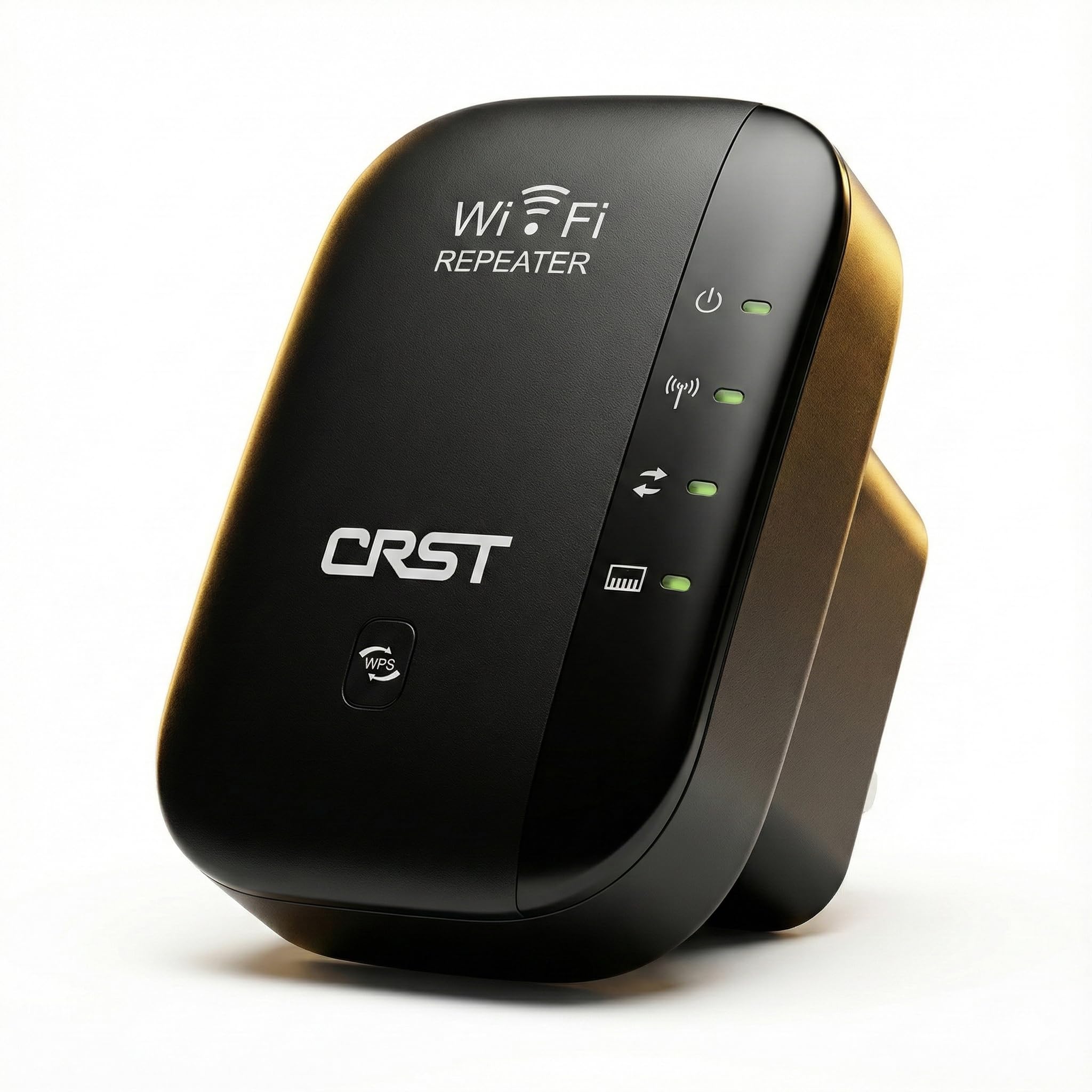 WiFi Range Extender – Home Internet Booster, 1-Click Setup, Black
