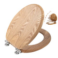 Angel Shield Solid Oak Soft Close Toilet Seat with Quick Release Hinges