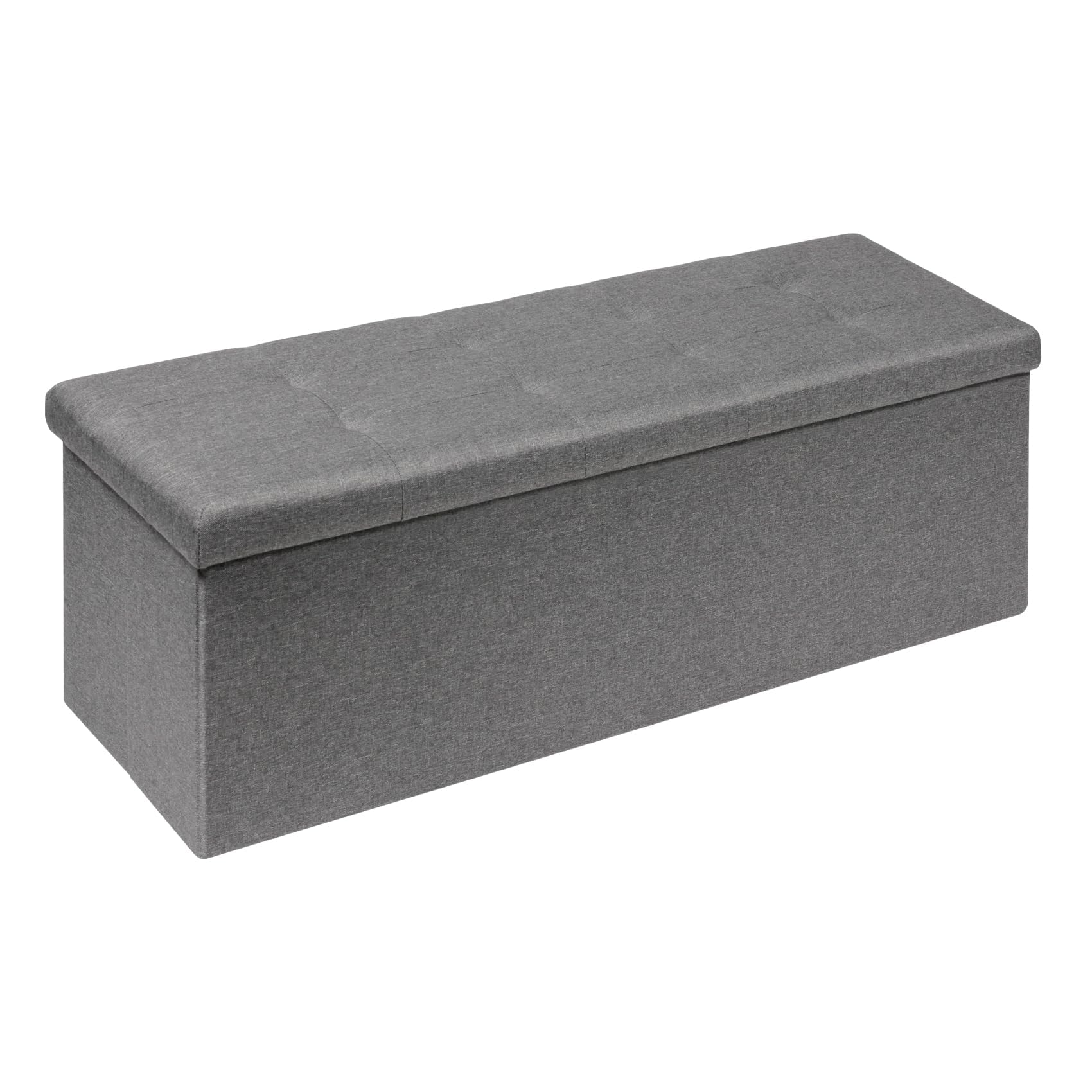 Bonlife Grey Extra Large Folding Storage Ottoman Bench | 110cm Toy Chest