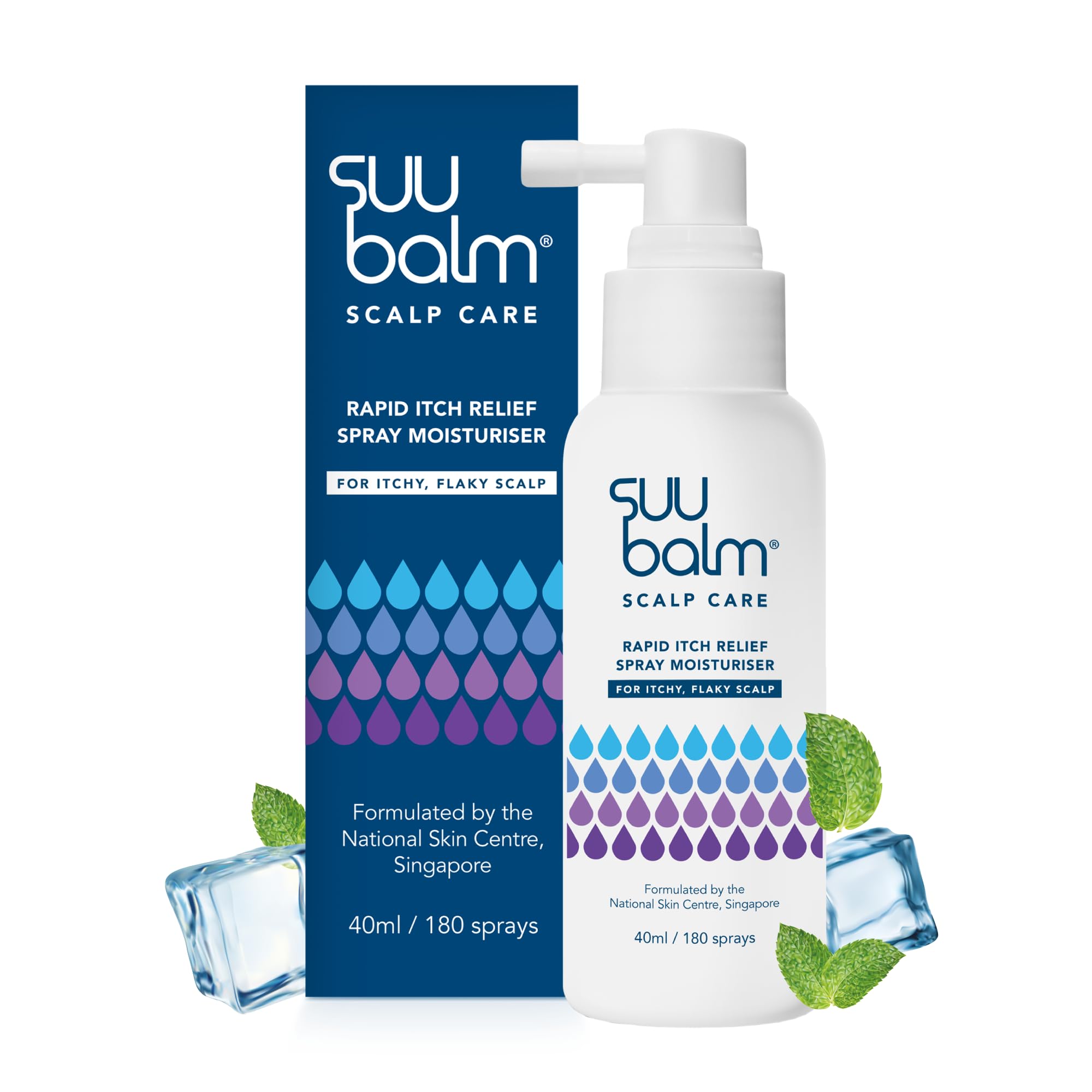 Suu Balm Rapid Scalp Relief Spray – Itchy & Dry Scalp Moisturiser (40ml)