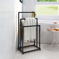 3-Tier Freestanding Metal Towel Rack – Modern Black Organizer
