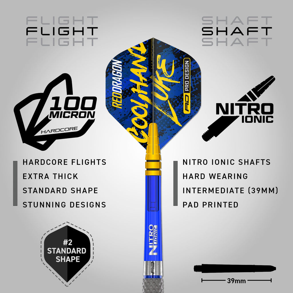 Red Dragon Luke Humphries TX2 24g Tungsten Darts Set – Atomised Grip