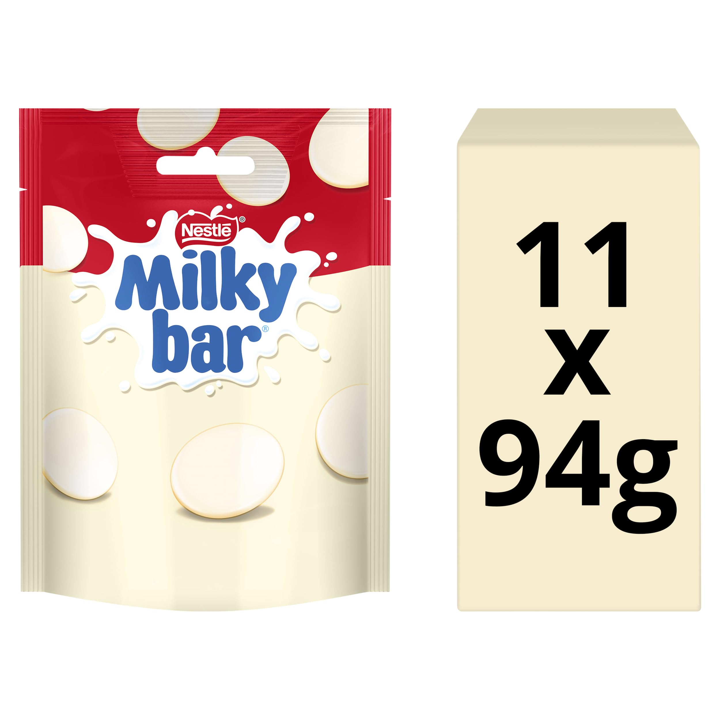 Milkybar White Chocolate Giant Buttons Sharing Pouch - 94g (Pack of 11)