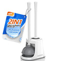 LOVLOY 2-in-1 Toilet Plunger and Brush Set with Vented Holder – White
