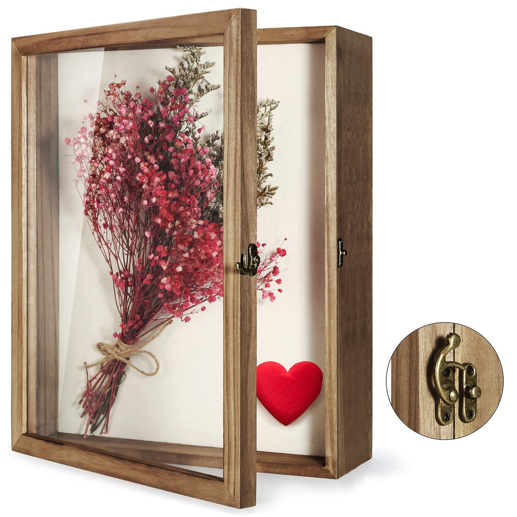 TJ.MOREE Shadow Box Display Case | 13x16 Wood Frame for Wedding Bouquets