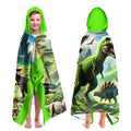 Dinosaur Hooded Beach Towel for Boys – Green Kids Bath Wrap